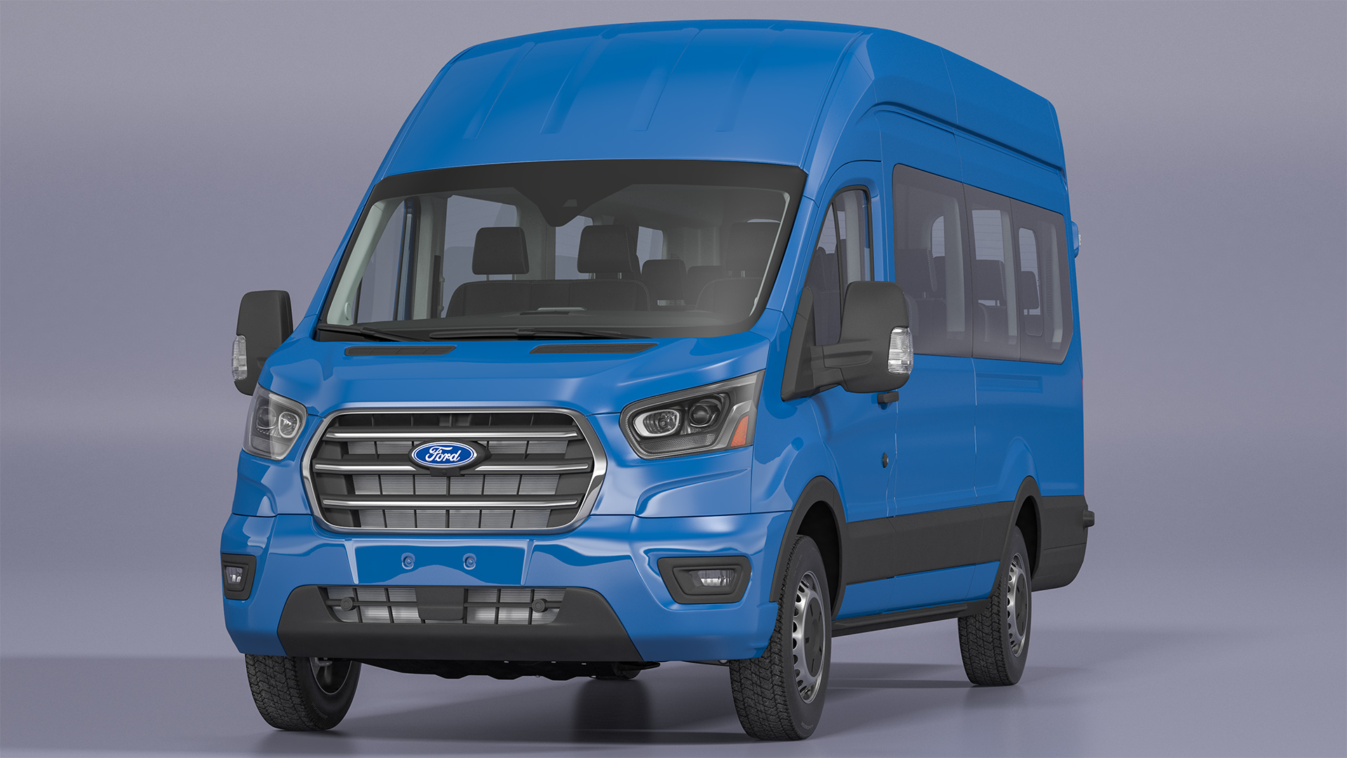 Ford Transit Cargo Blue 2020 Simple Interior 3D model
