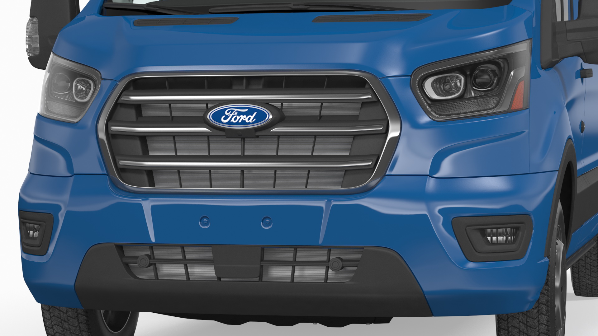 Ford Transit Cargo Blue 2020 Simple Interior 3D model