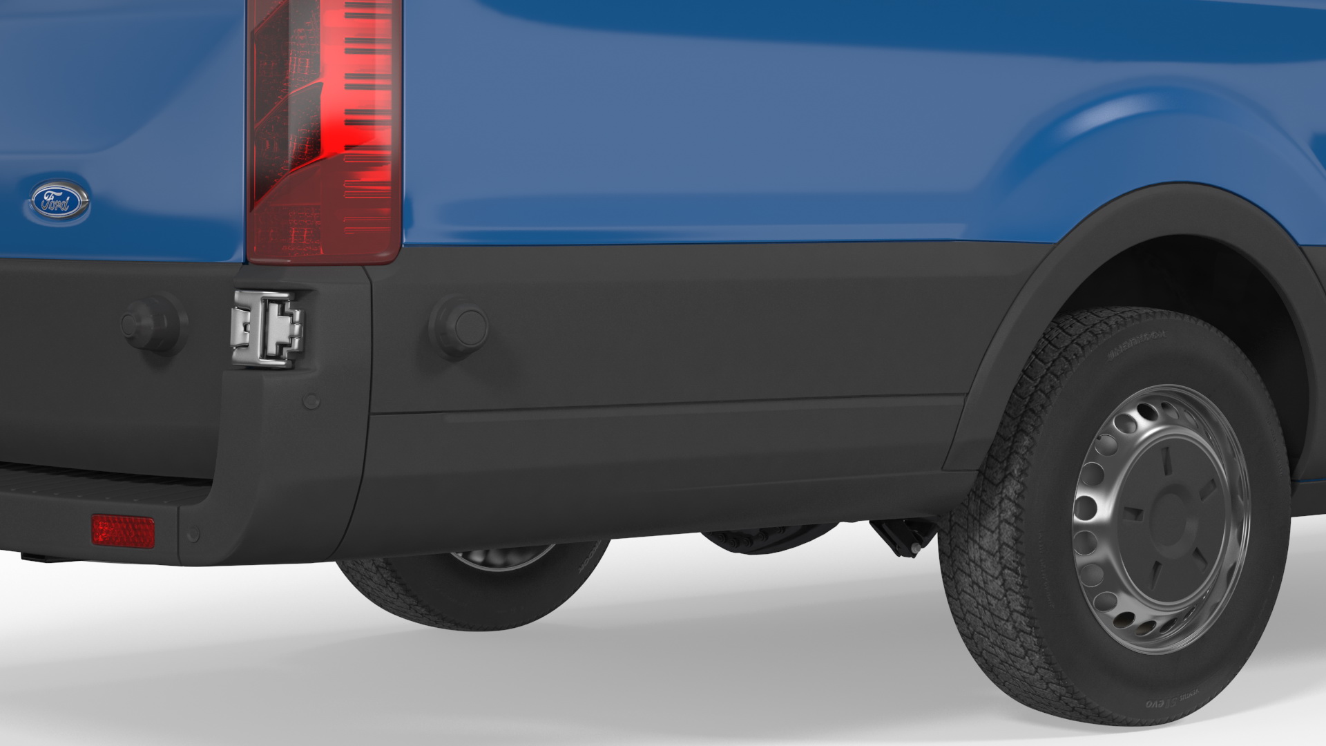 Ford Transit Cargo Blue 2020 Simple Interior 3D model