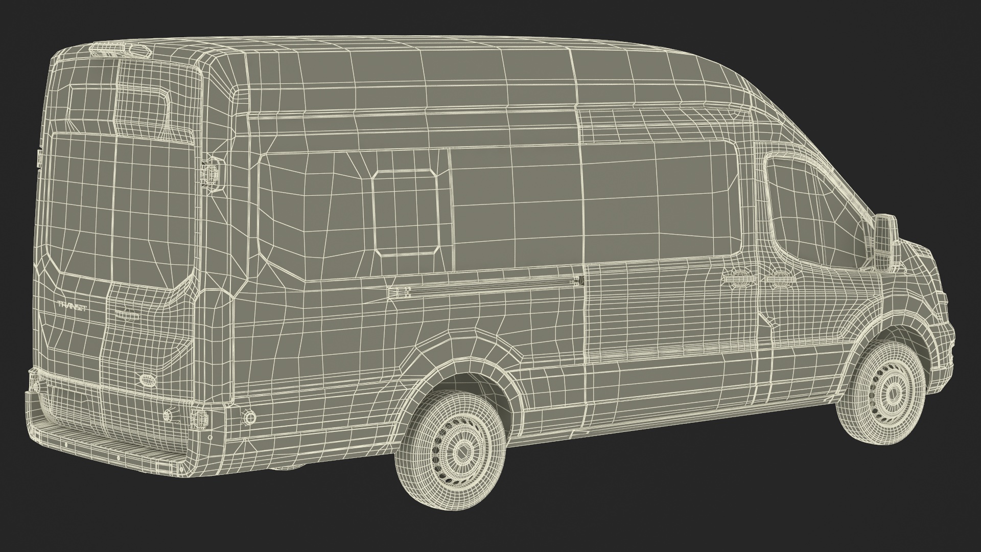 Ford Transit Cargo Blue 2020 Simple Interior 3D model