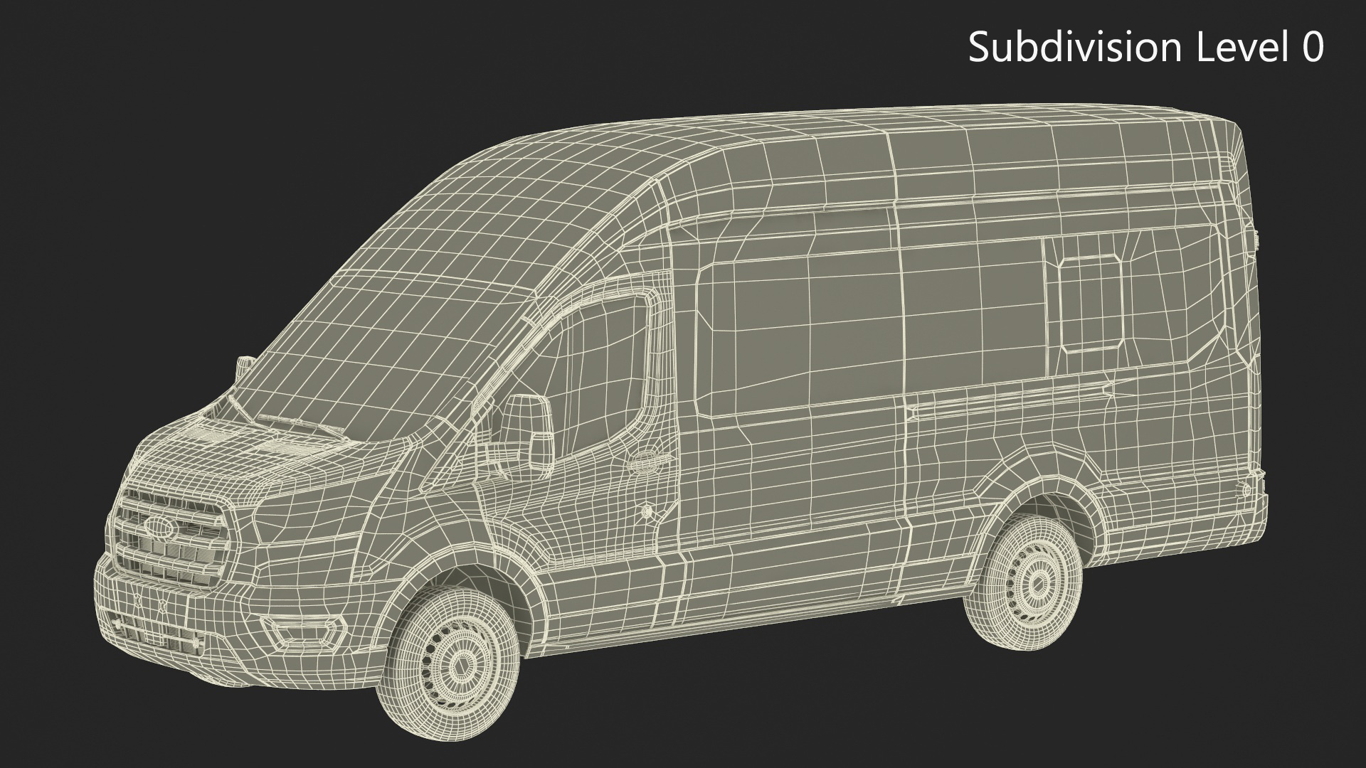 Ford Transit Cargo Blue 2020 Simple Interior 3D model