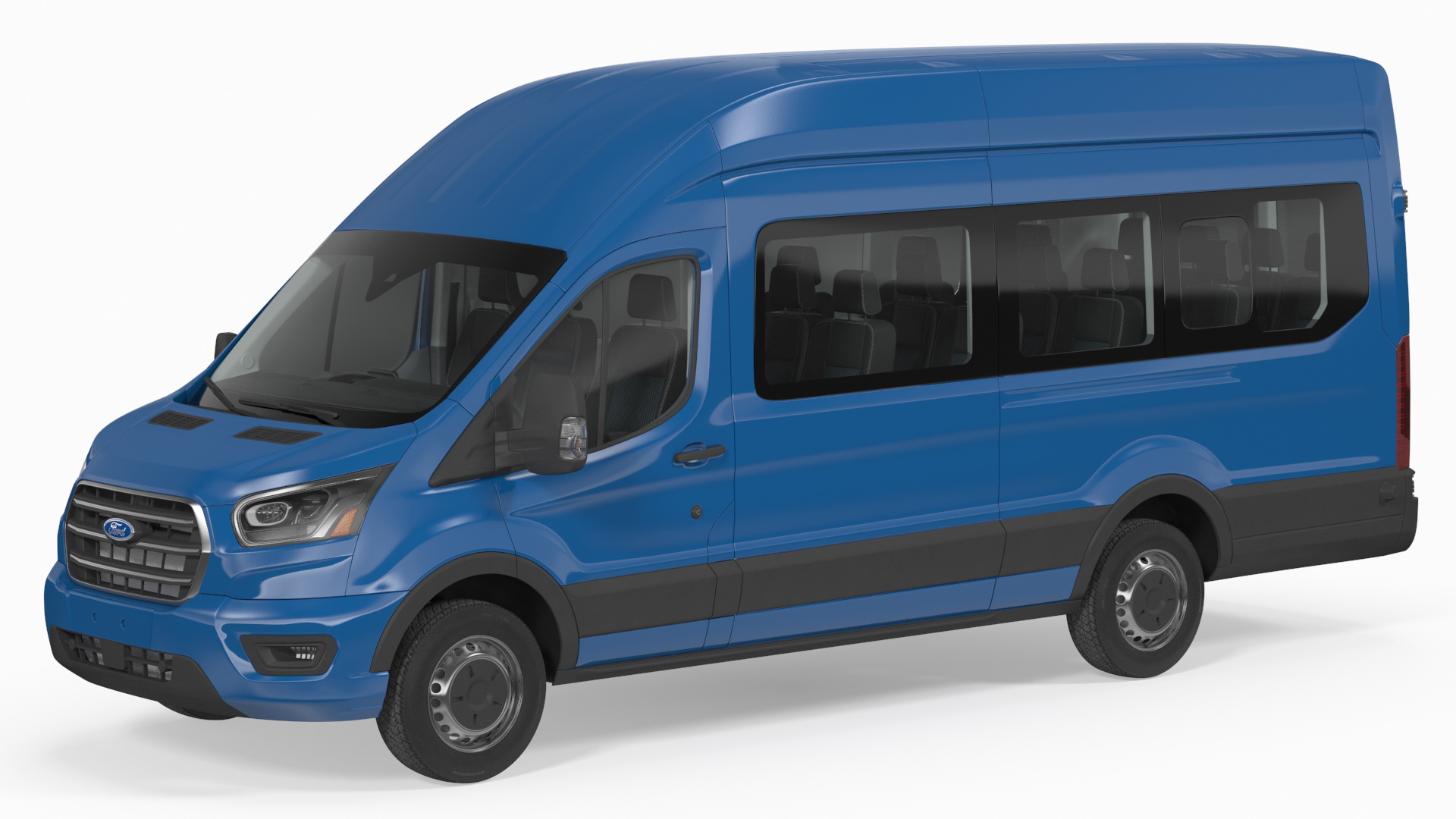 Ford Transit Cargo Blue 2020 Simple Interior 3D model