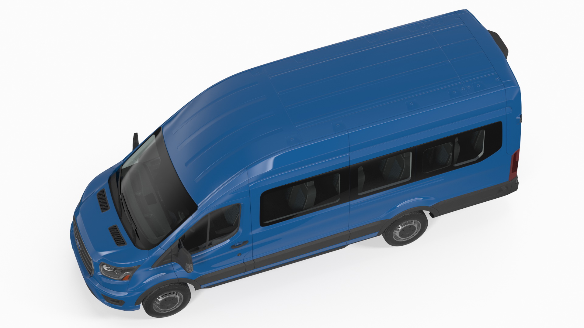 Ford Transit Cargo Blue 2020 Simple Interior 3D model