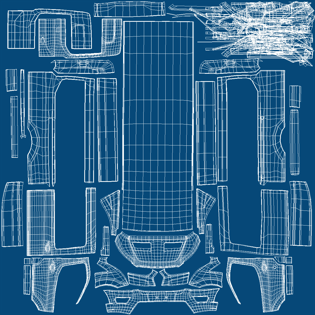 Ford Transit Cargo Blue 2020 Simple Interior 3D model