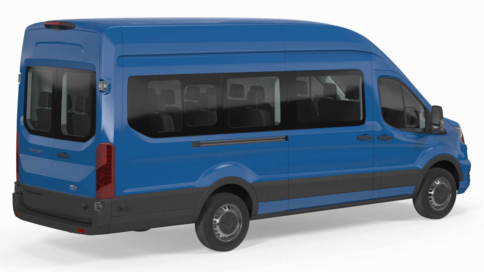 Ford Transit Cargo Blue 2020 Simple Interior 3D model