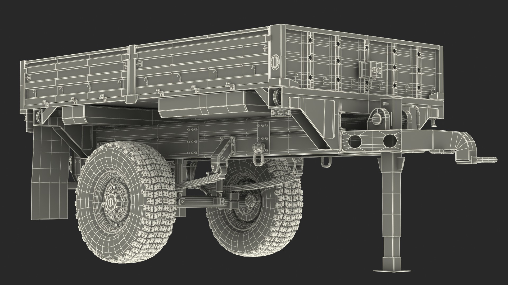 3D Military Cargo Trailer M1082 Sand model