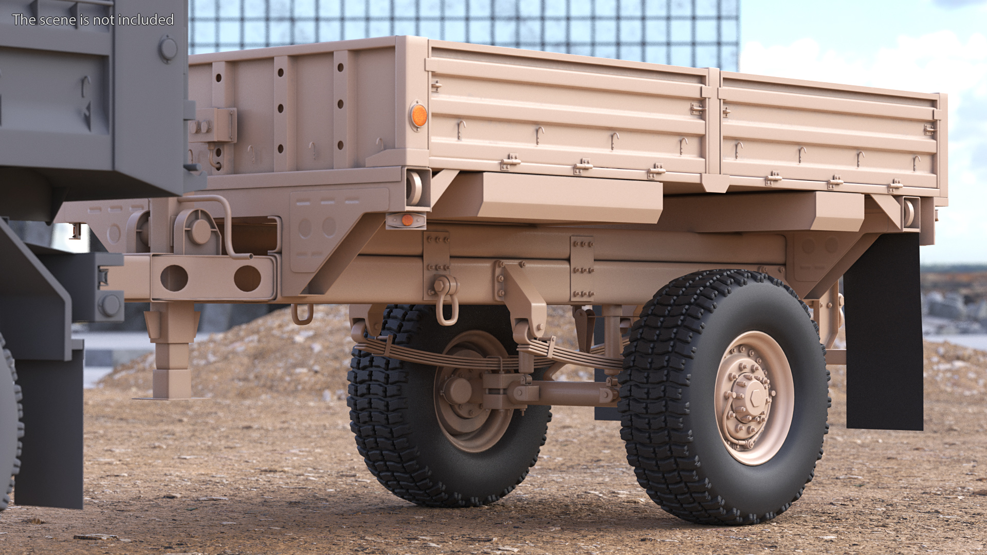 3D Military Cargo Trailer M1082 Sand model