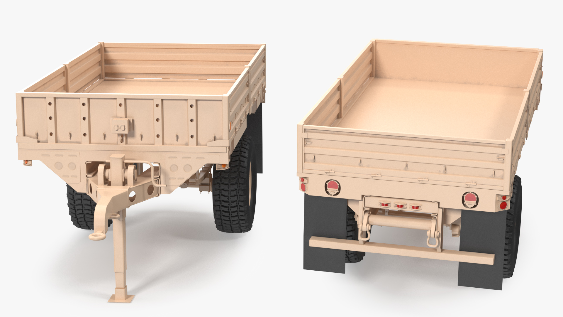 3D Military Cargo Trailer M1082 Sand model