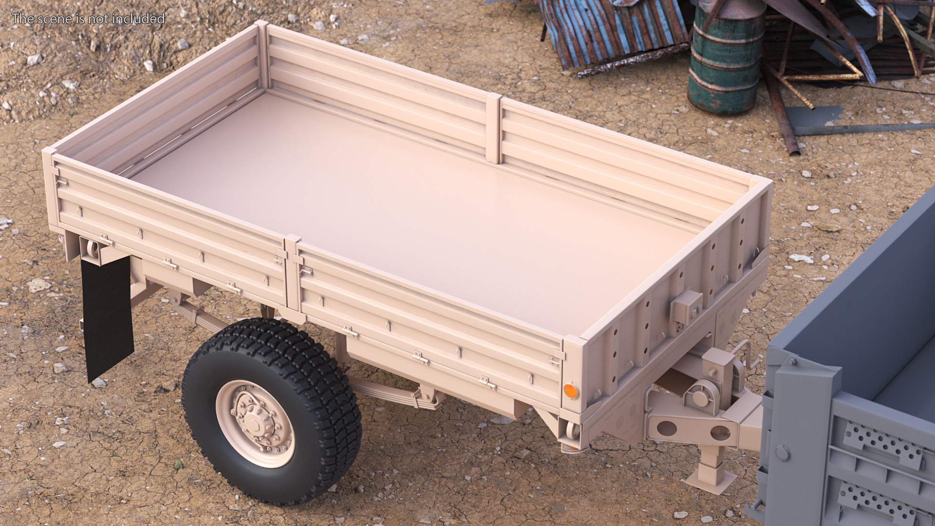3D Military Cargo Trailer M1082 Sand model