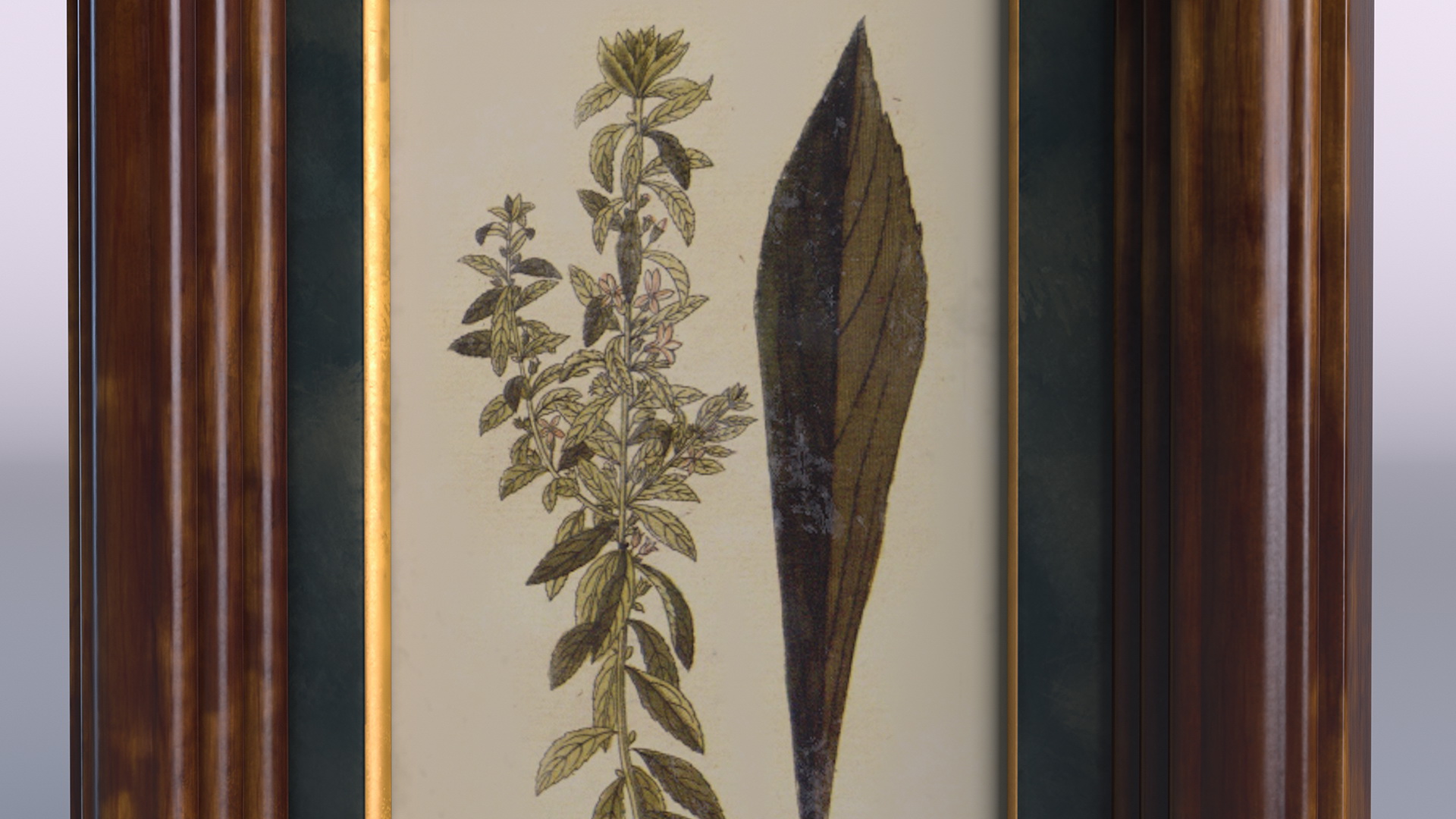 3D Picture Frame Dark Wood with Gold model