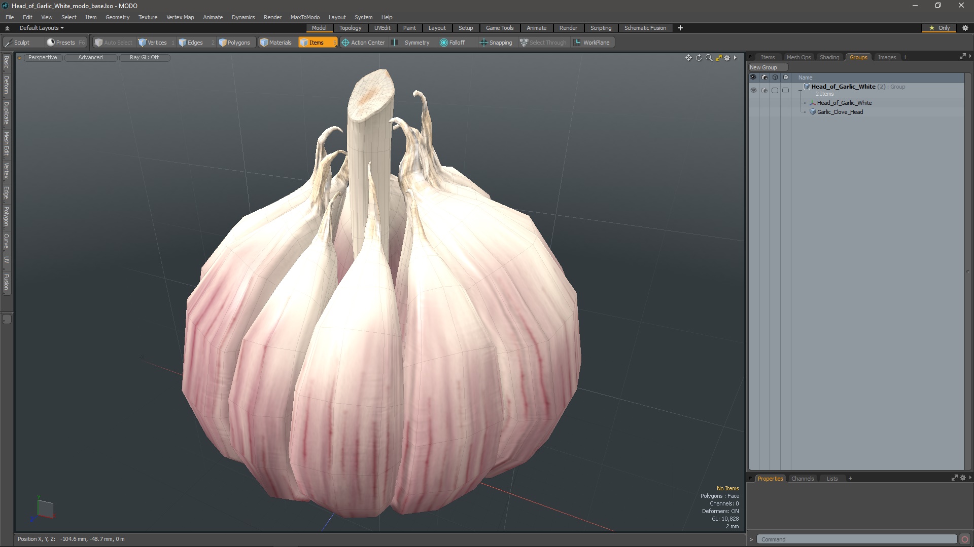 3D model Head of Garlic White