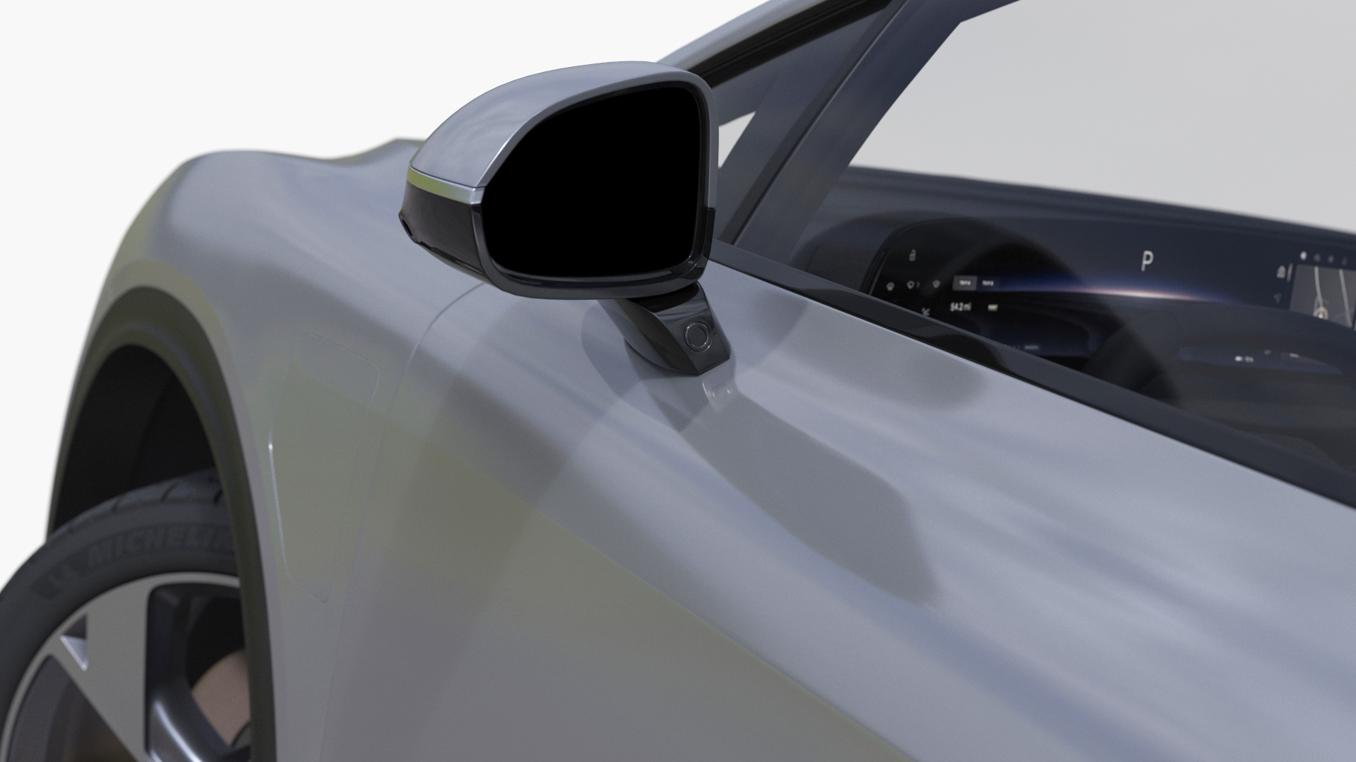 Lucid Gravity Electric Suv Gray with Lights Off Rigged 3D model