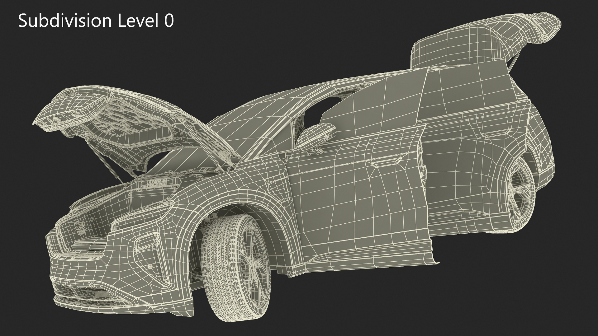 Lucid Gravity Electric Suv Gray with Lights Off Rigged 3D model