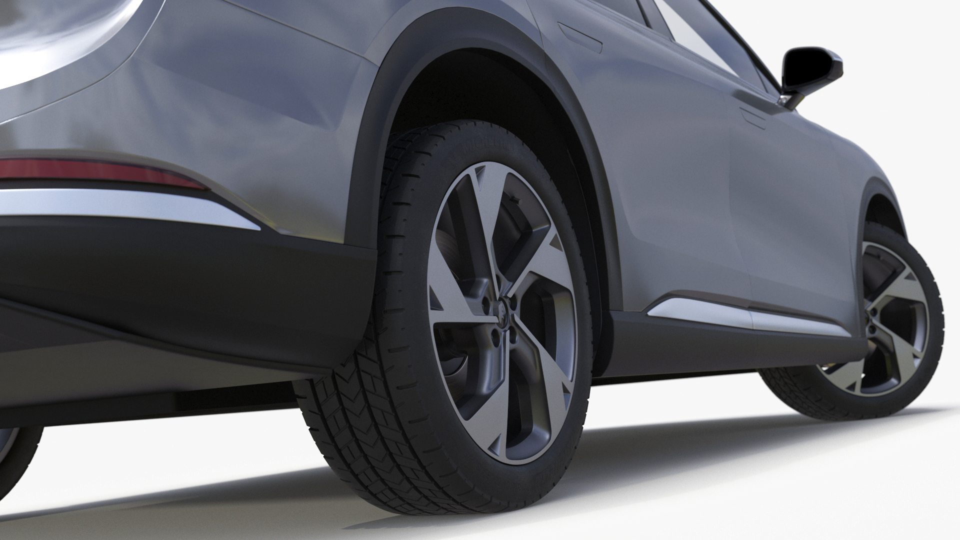 Lucid Gravity Electric Suv Gray with Lights Off Rigged 3D model