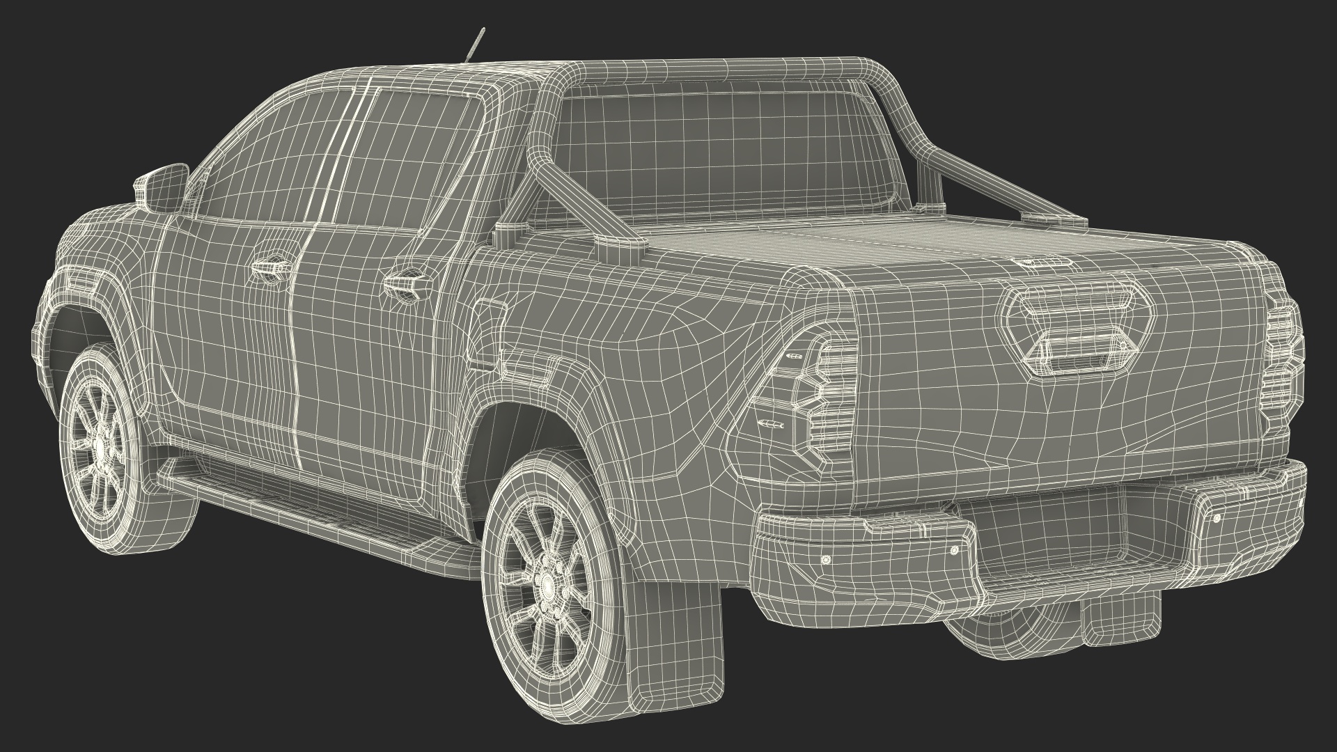 3D Pickup with Fire Fighting Trailer model