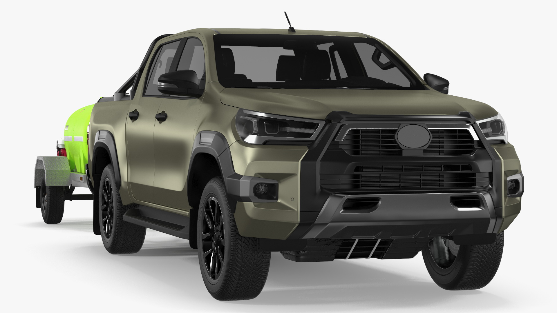 3D Pickup with Fire Fighting Trailer model