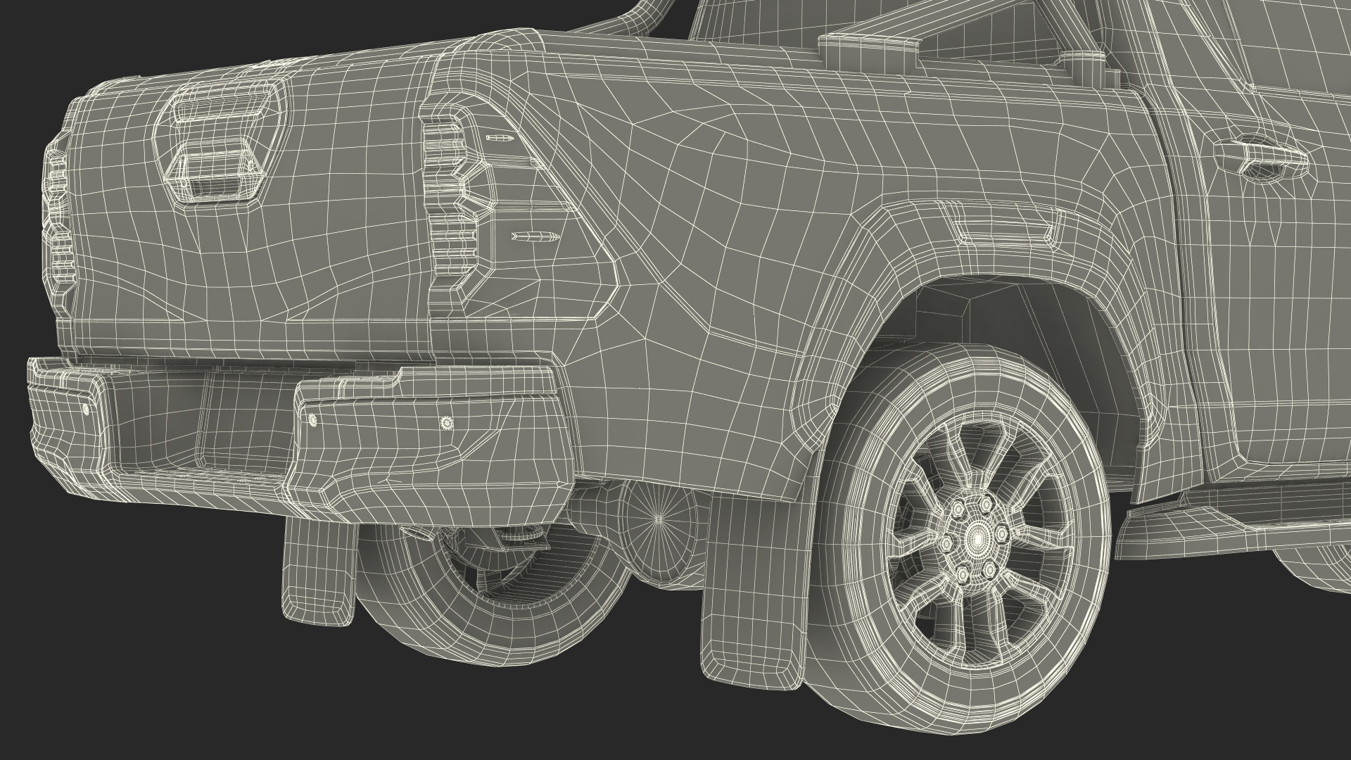 3D Pickup with Fire Fighting Trailer model