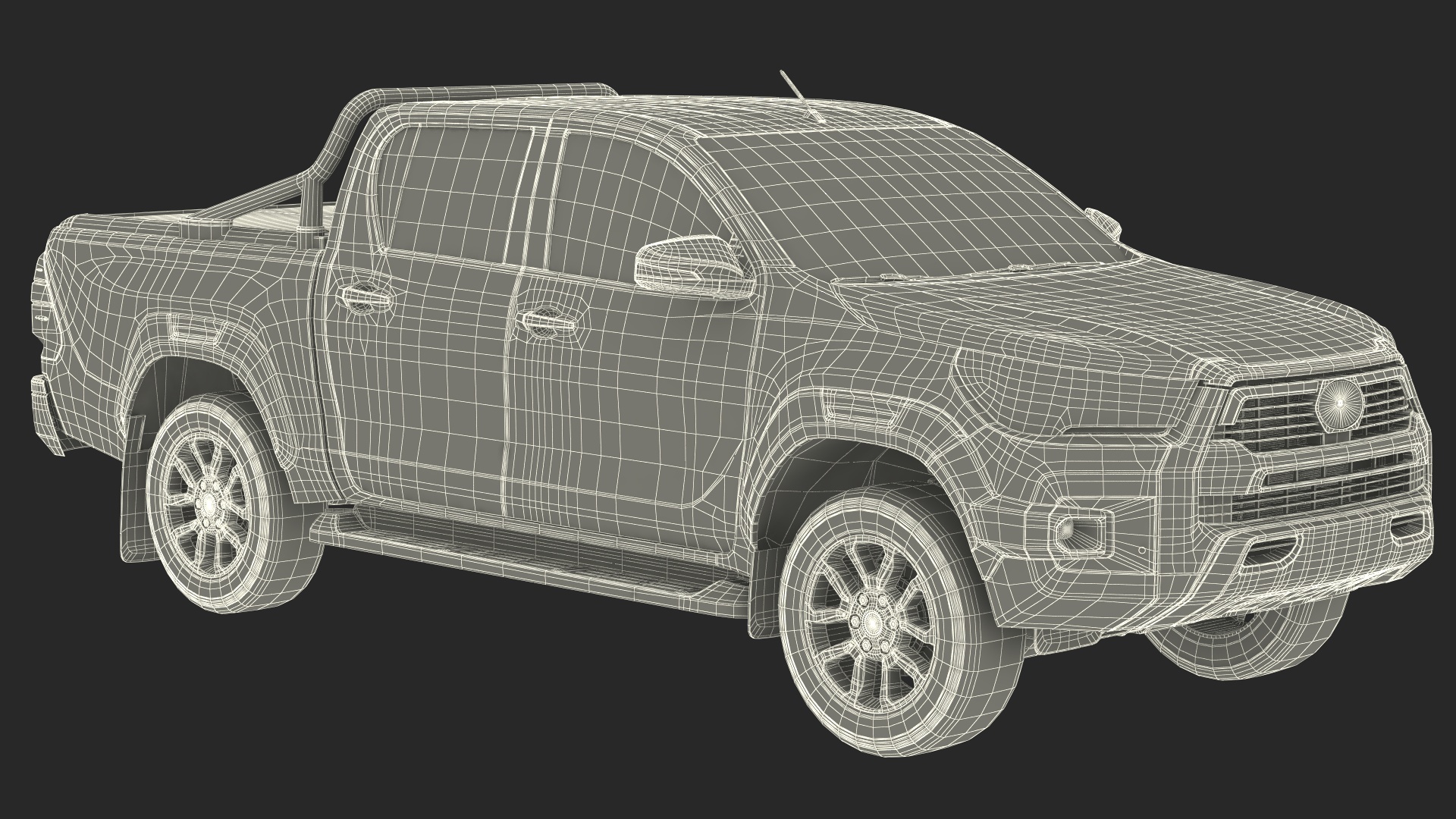 3D Pickup with Fire Fighting Trailer model