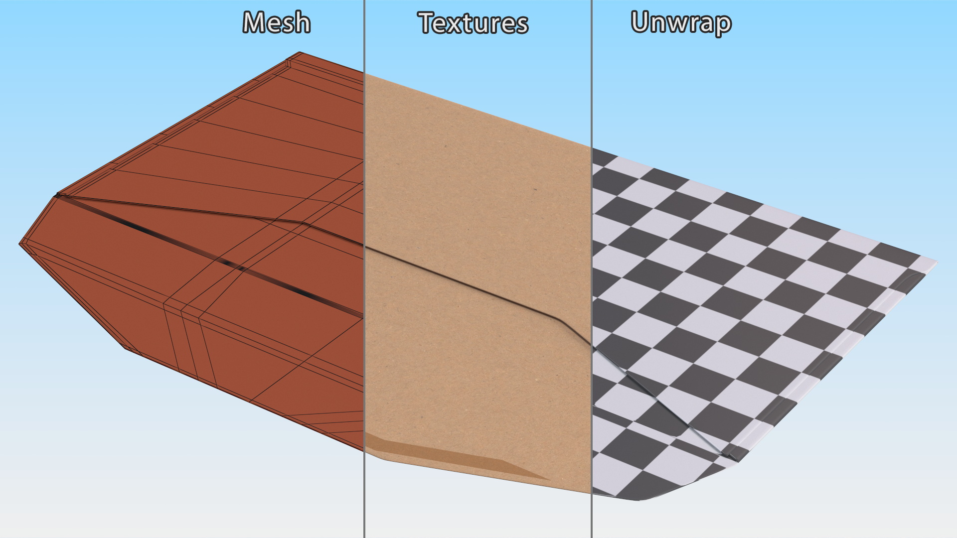 3D model Craft Paper Trapezium Envelope