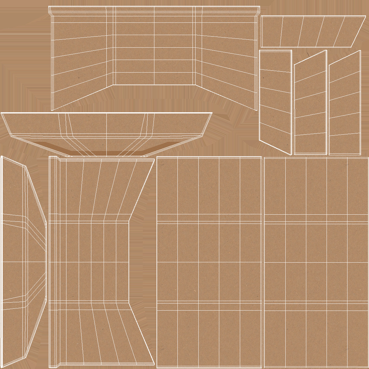 3D model Craft Paper Trapezium Envelope