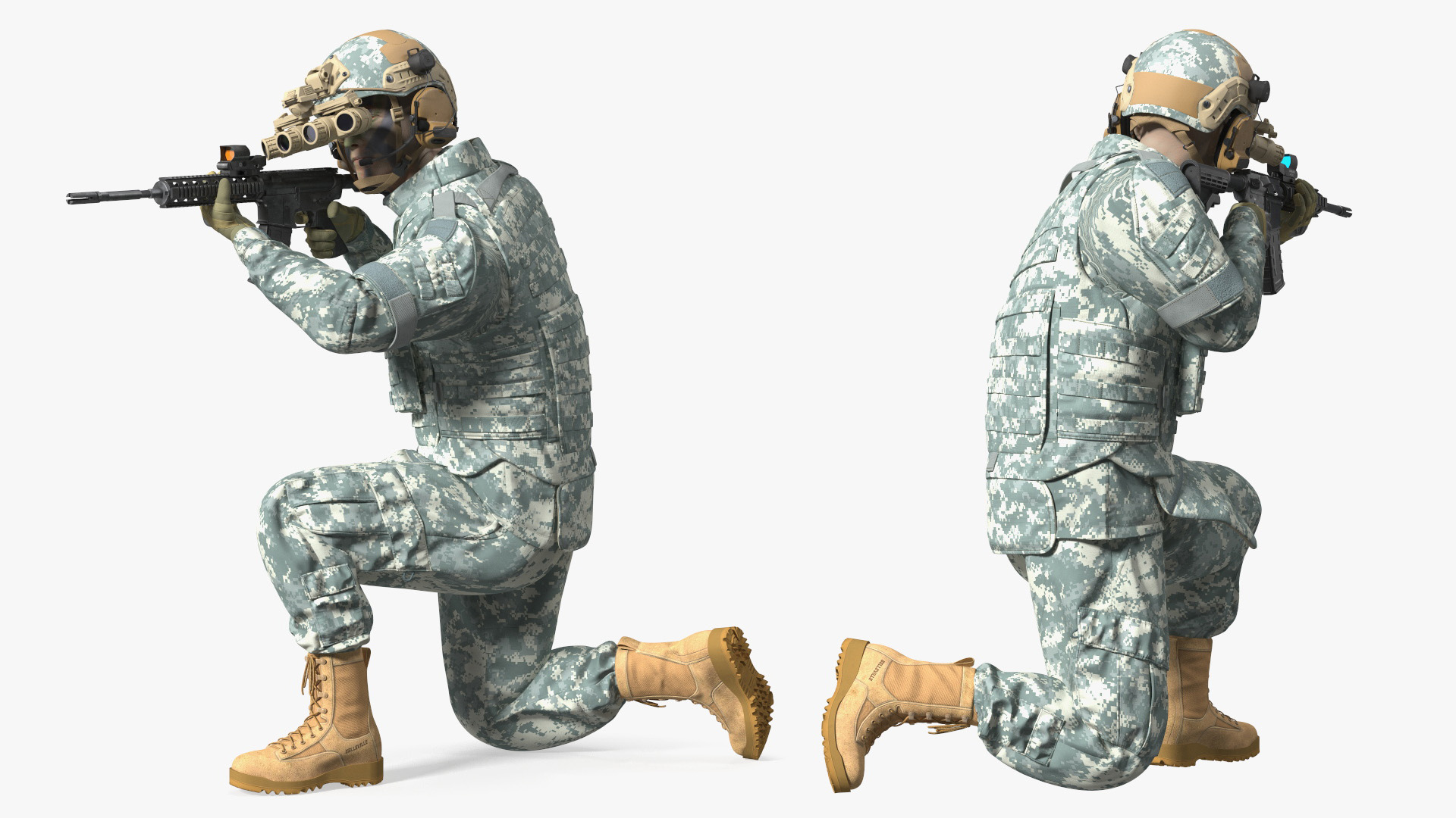 3D model Soldier Grey Camo with Night Visor Rigged for Cinema 4D