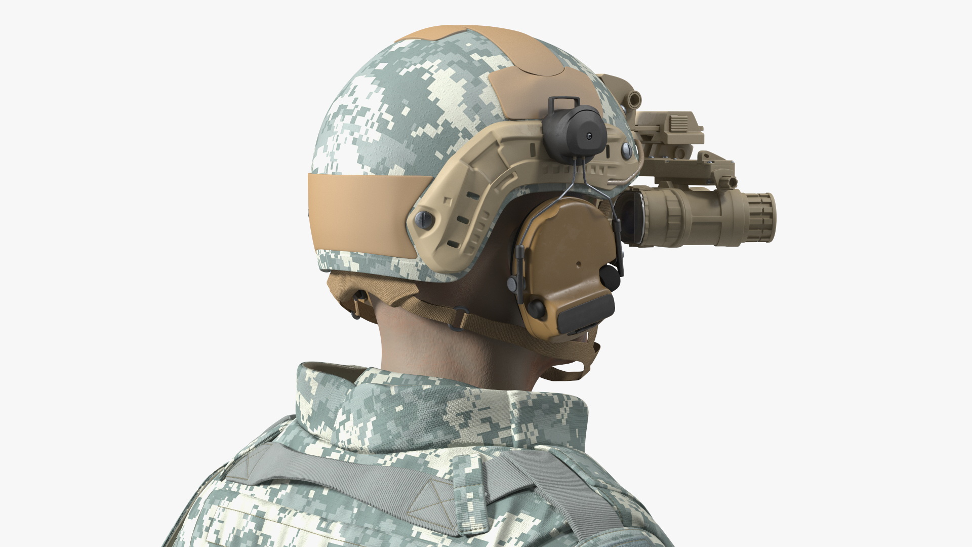 3D model Soldier Grey Camo with Night Visor Rigged for Cinema 4D