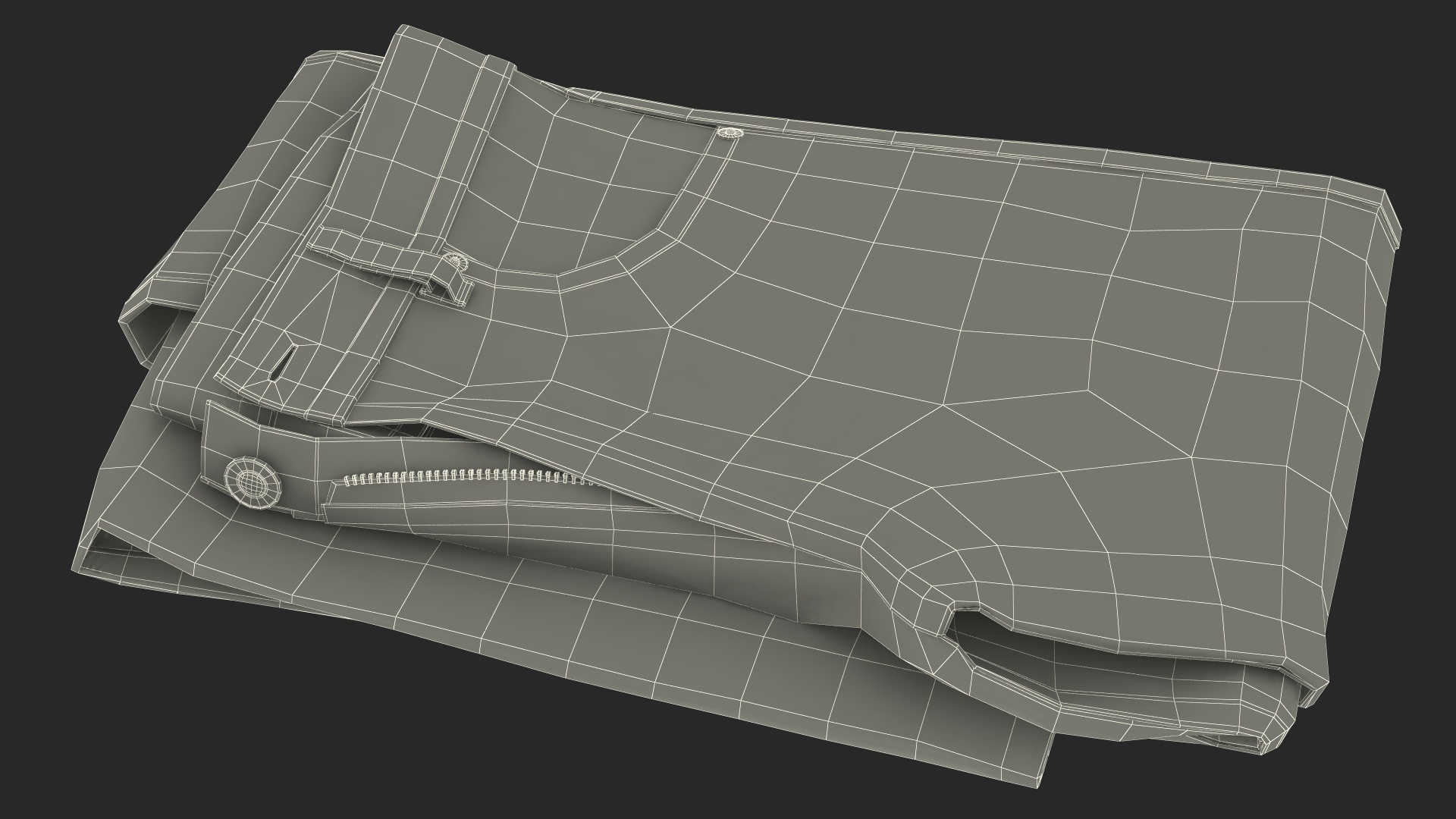 Folded Diesel Mens Jeans Gray 3D model