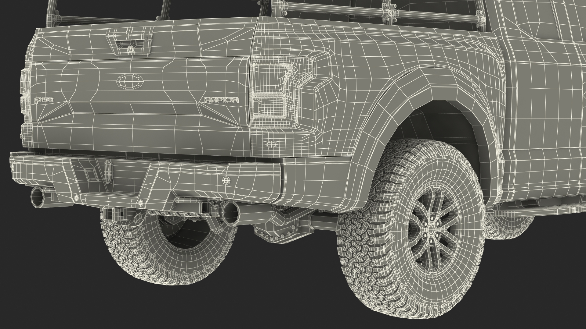 Ford F150 Raptor with X-MADIS Anti Drone System Rigged 3D model