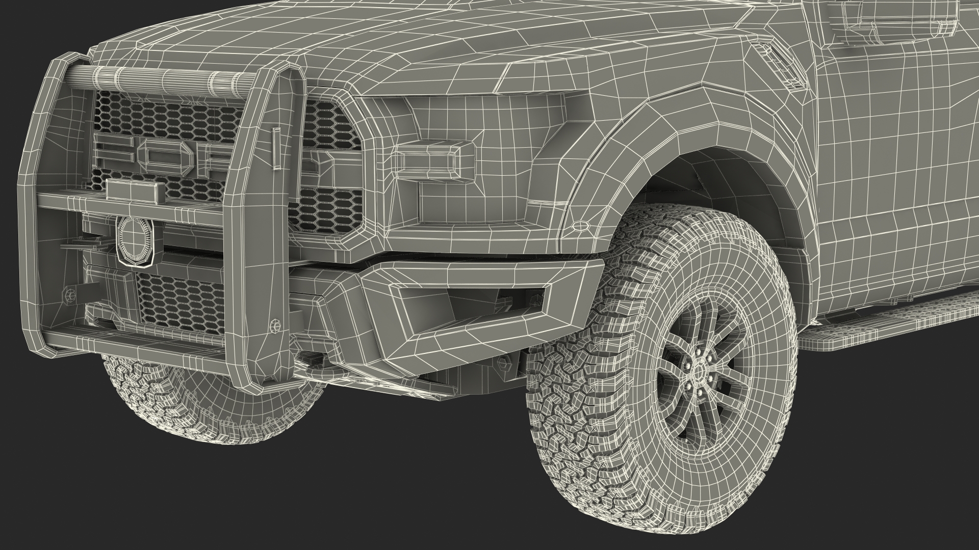 Ford F150 Raptor with X-MADIS Anti Drone System Rigged 3D model