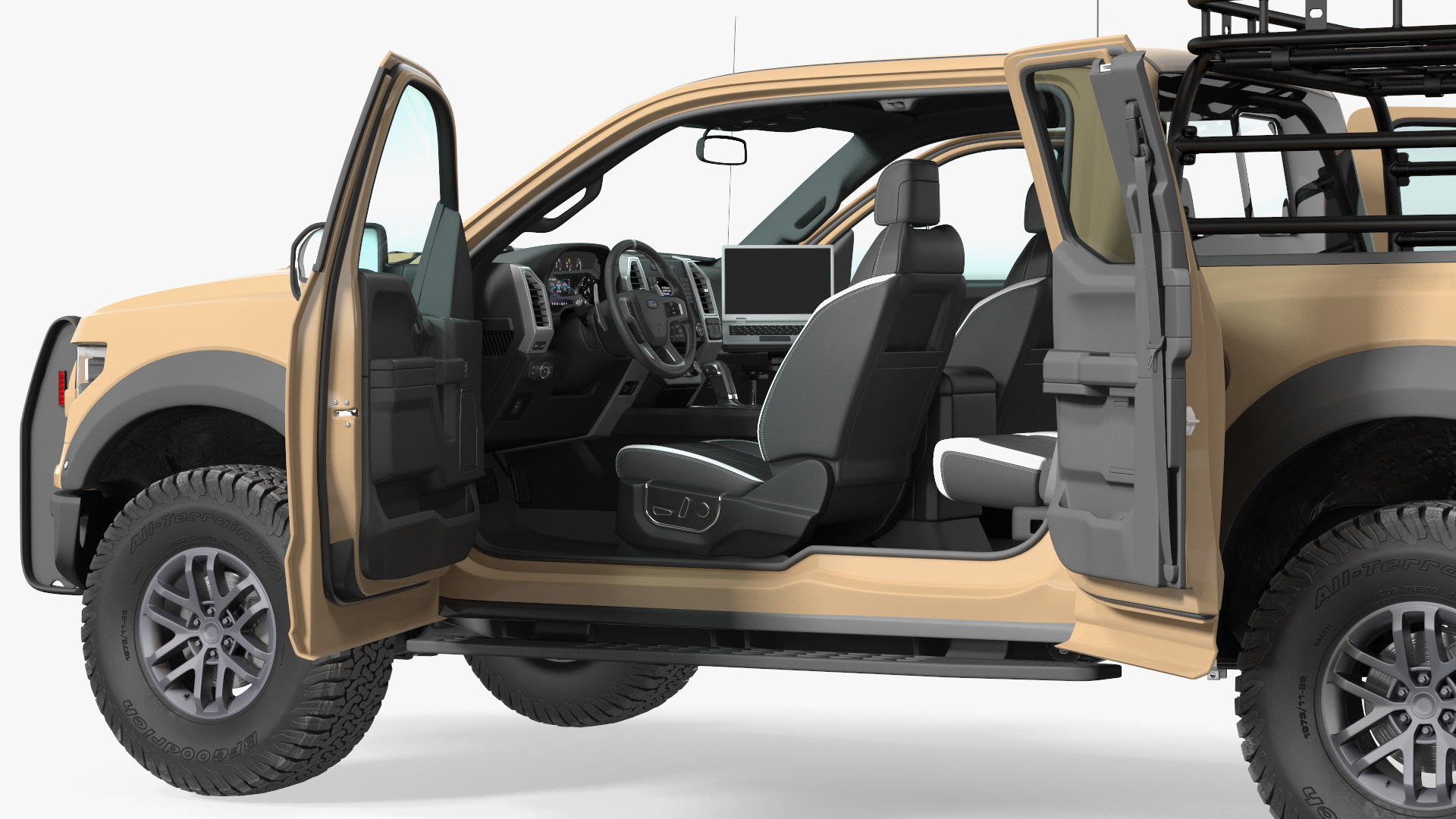 Ford F150 Raptor with X-MADIS Anti Drone System Rigged 3D model