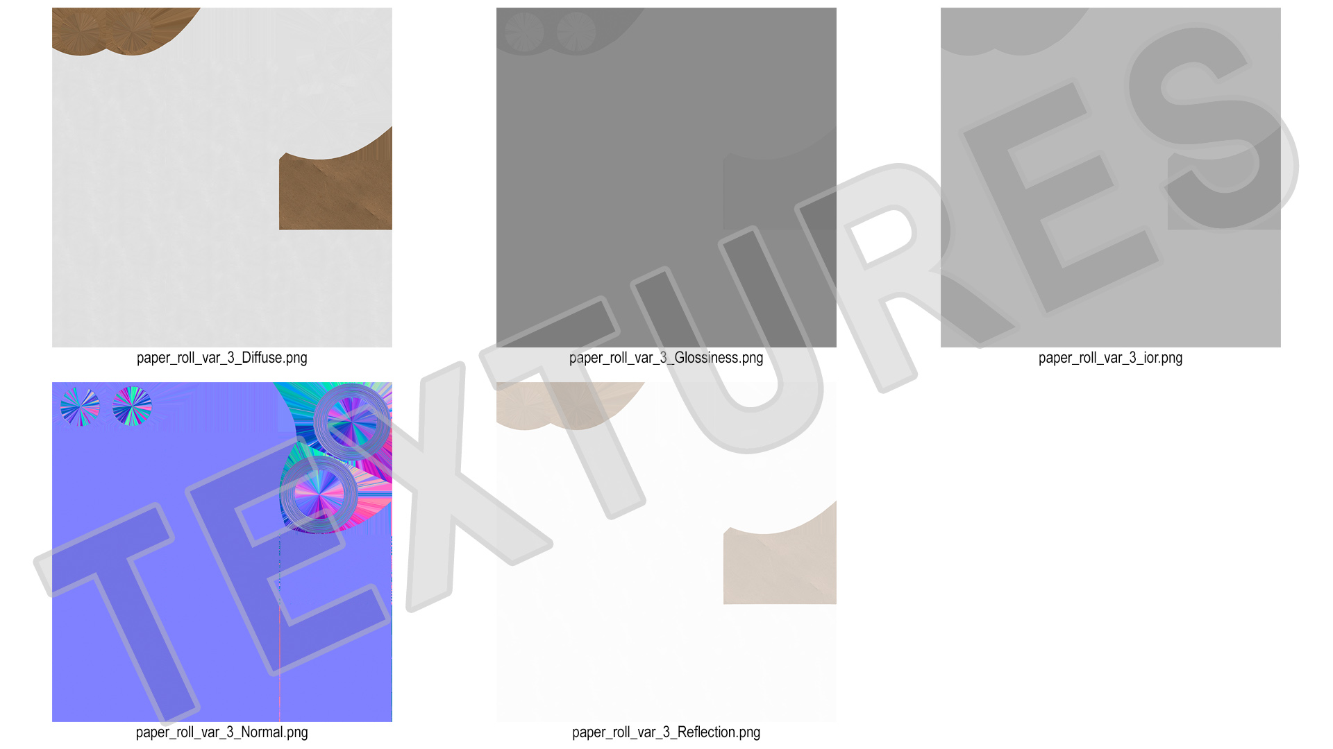 Eco White Wrapping Paper Roll 3D model