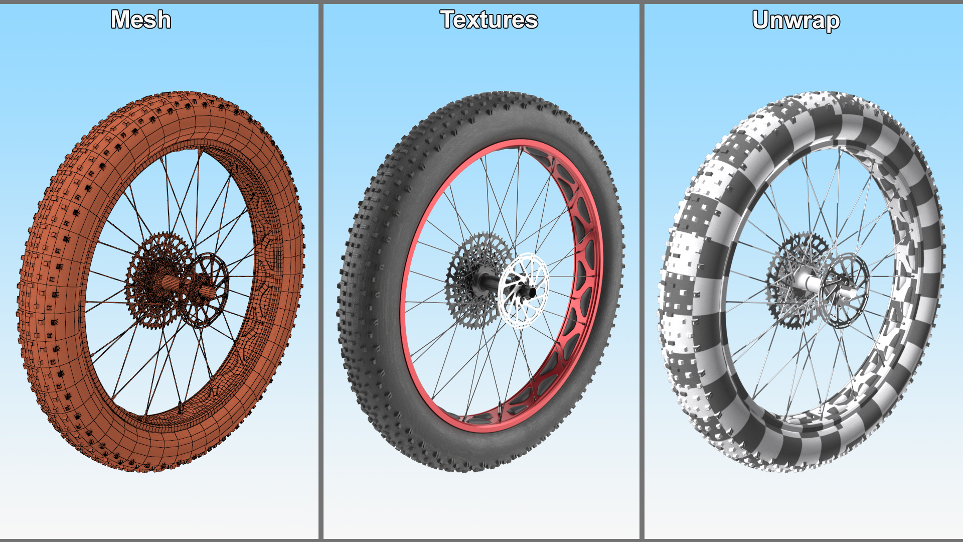 Fat Bike Wheel 3D model