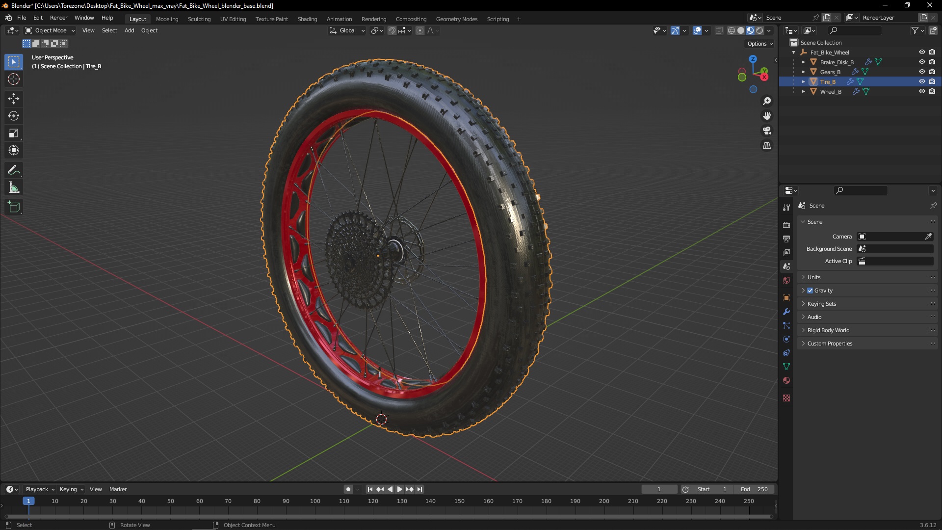 Fat Bike Wheel 3D model