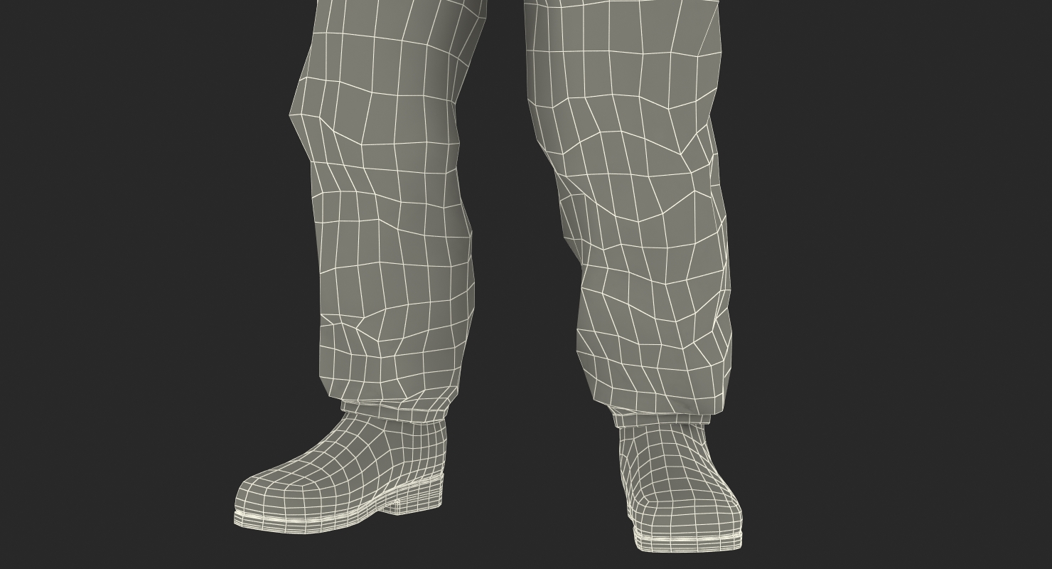 3D Firefighter Wearing Aluminium Fire Suit Standing Pose model