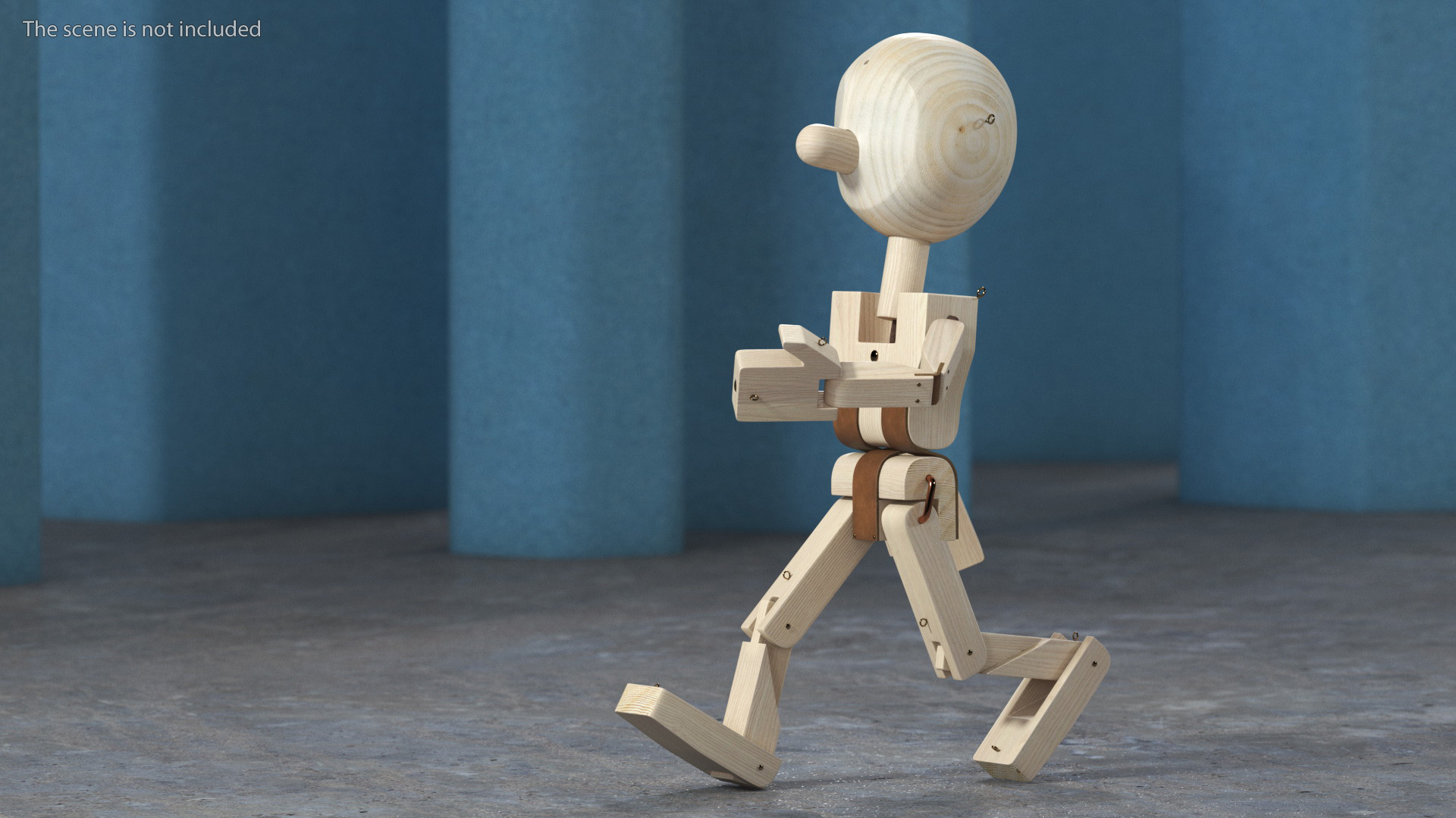 3D model Walk Raw Wooden Character