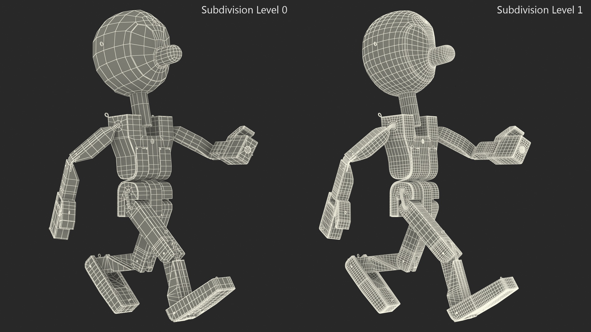 3D model Walk Raw Wooden Character