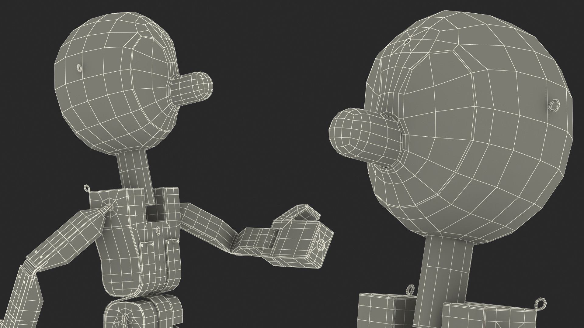 3D model Walk Raw Wooden Character