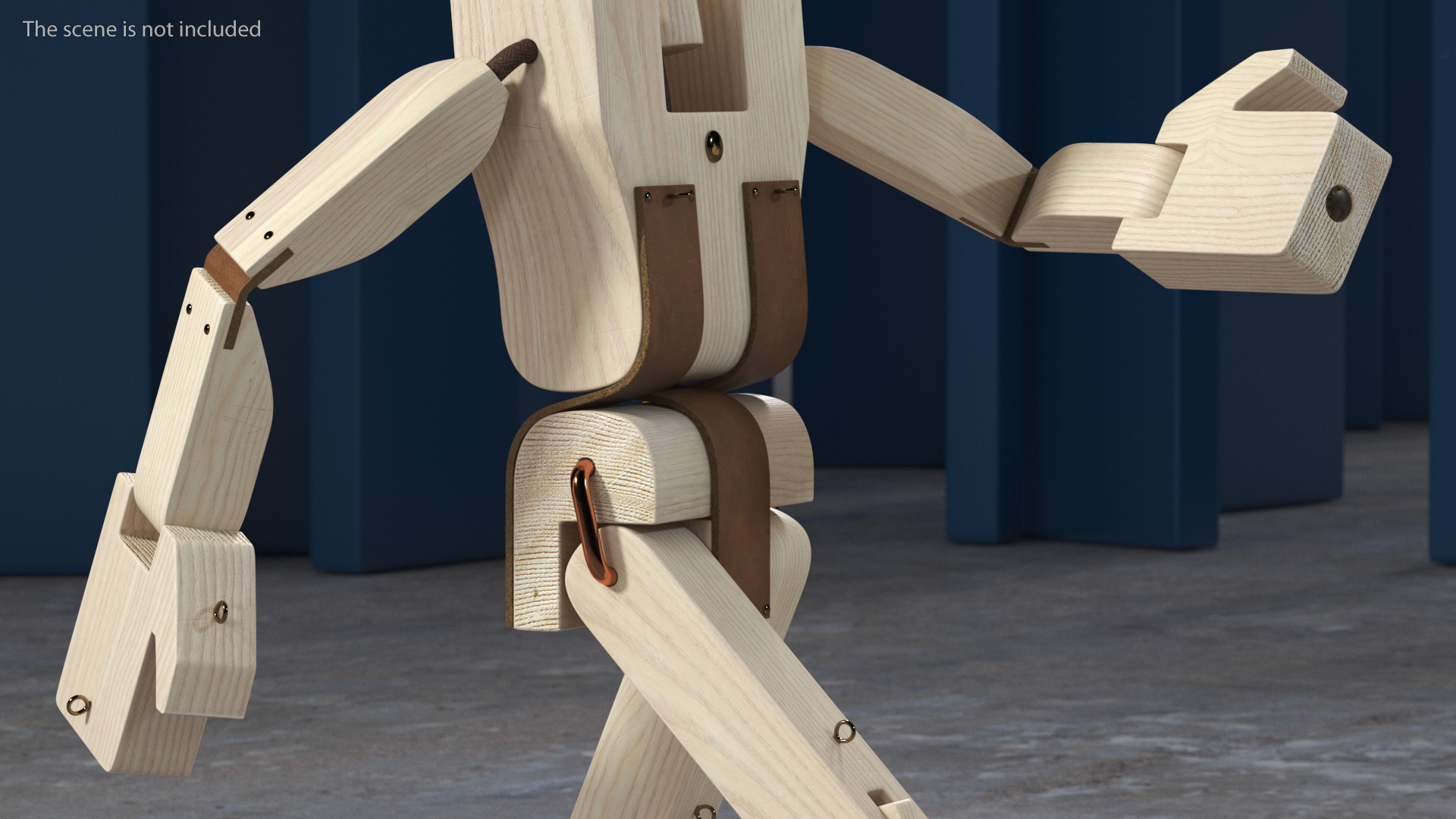 3D model Walk Raw Wooden Character