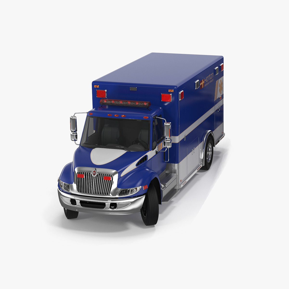 International Durastar Ambulance Truck Rigged for Cinema 4D 3D model