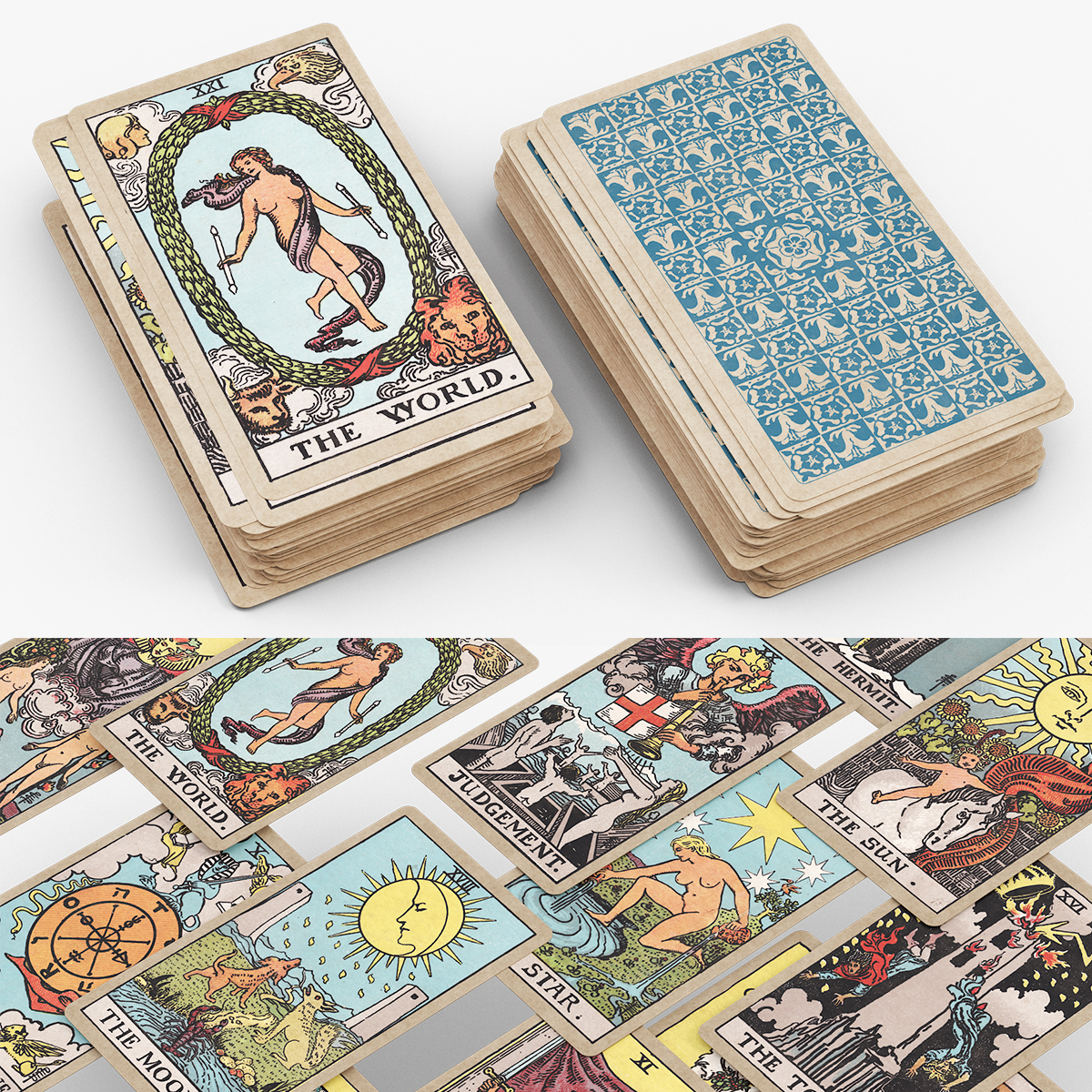Stack of Rider Waite Tarot Cards