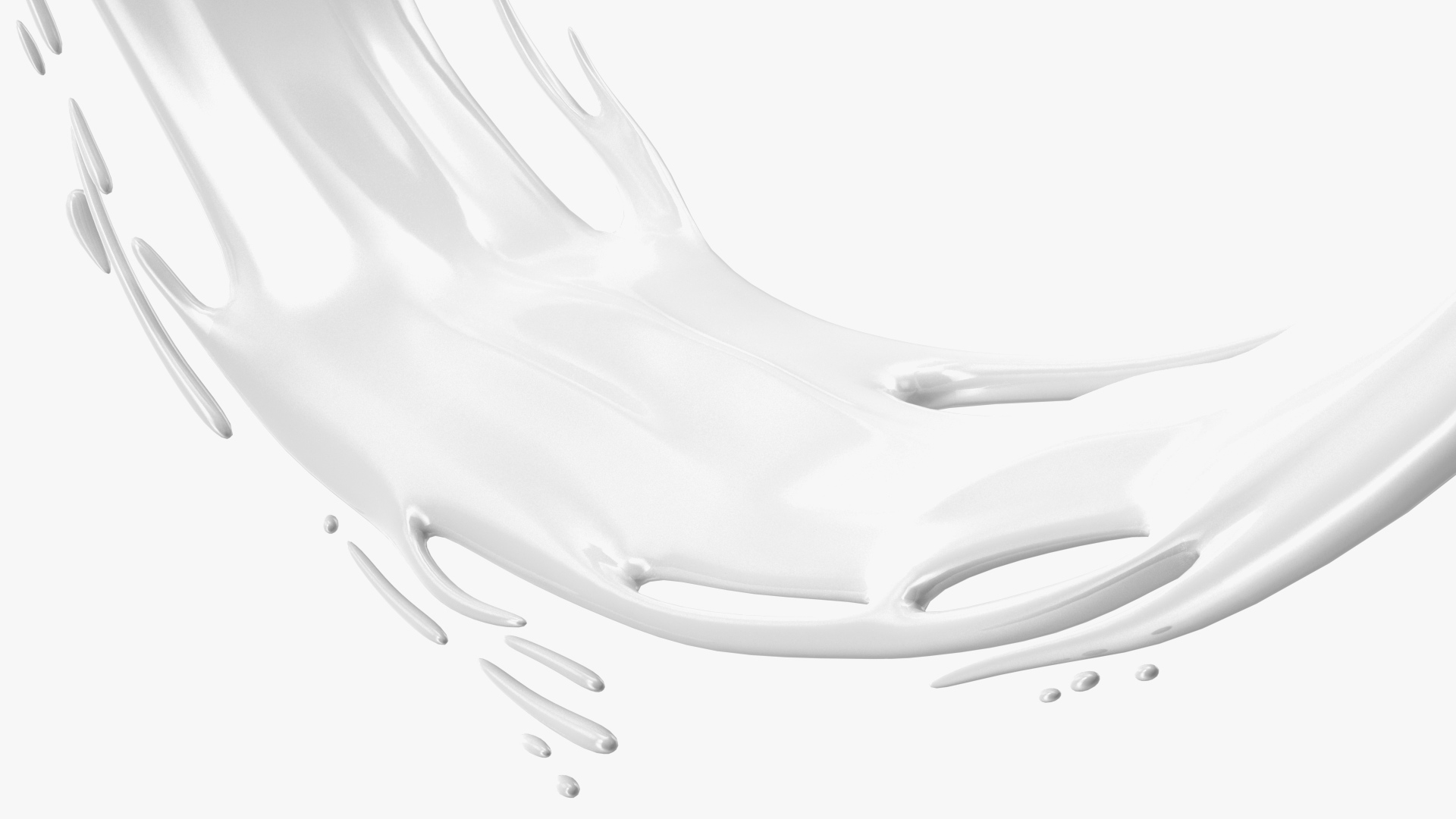 3D White Liquid Circle Splash