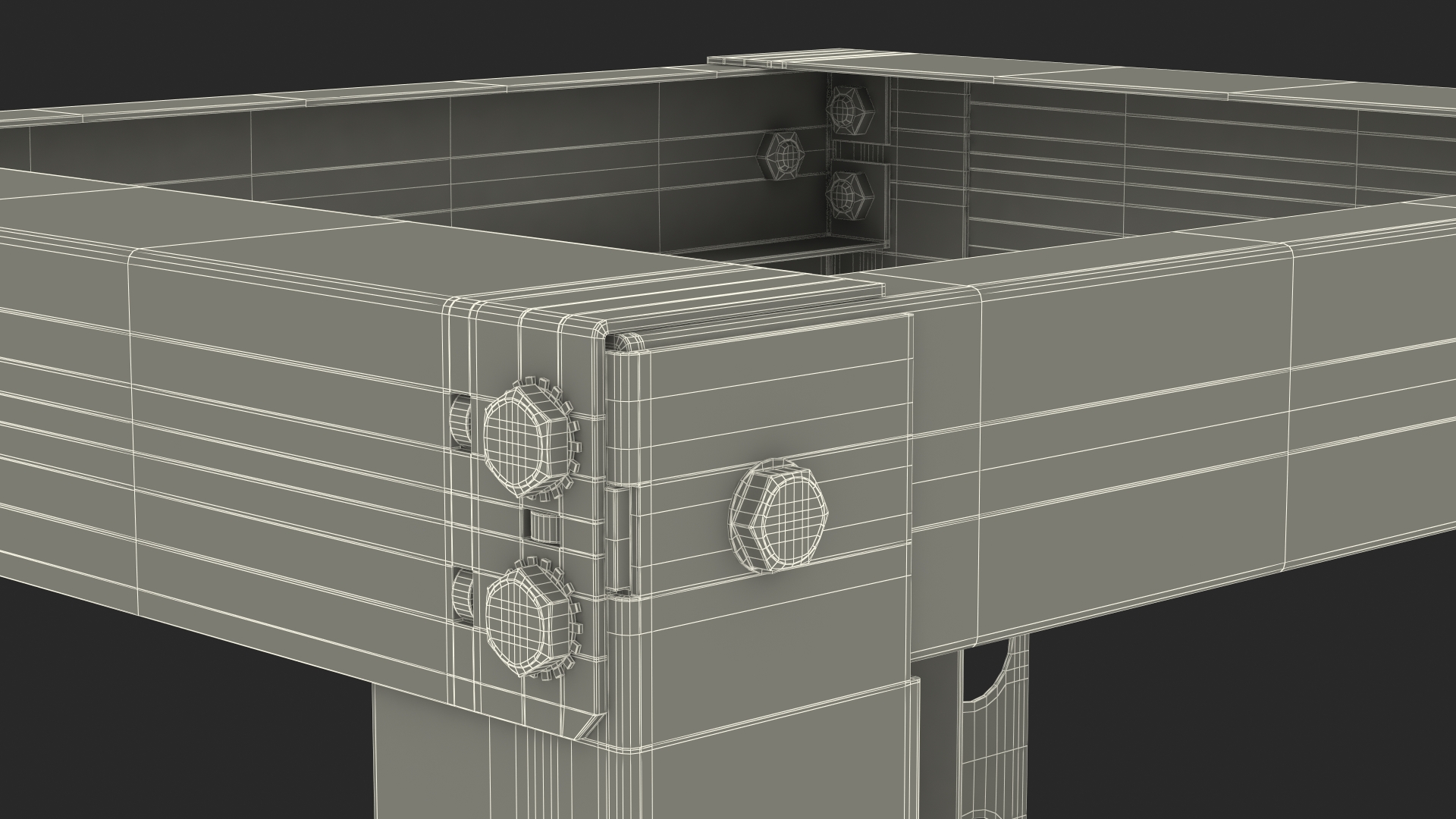 Open Frame Server Rack 24U Empty 3D