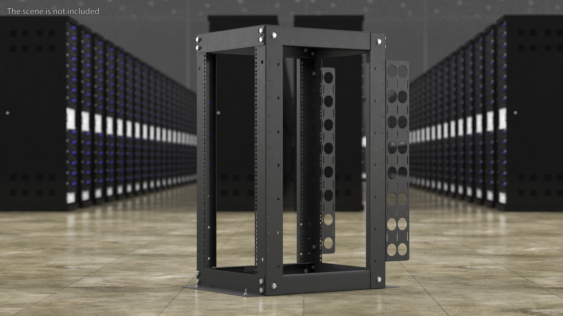Open Frame Server Rack 24U Empty 3D