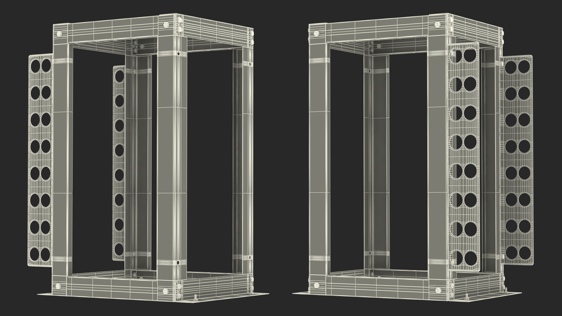 Open Frame Server Rack 24U Empty 3D