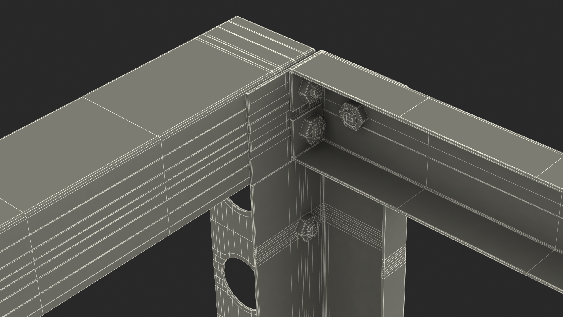 Open Frame Server Rack 24U Empty 3D