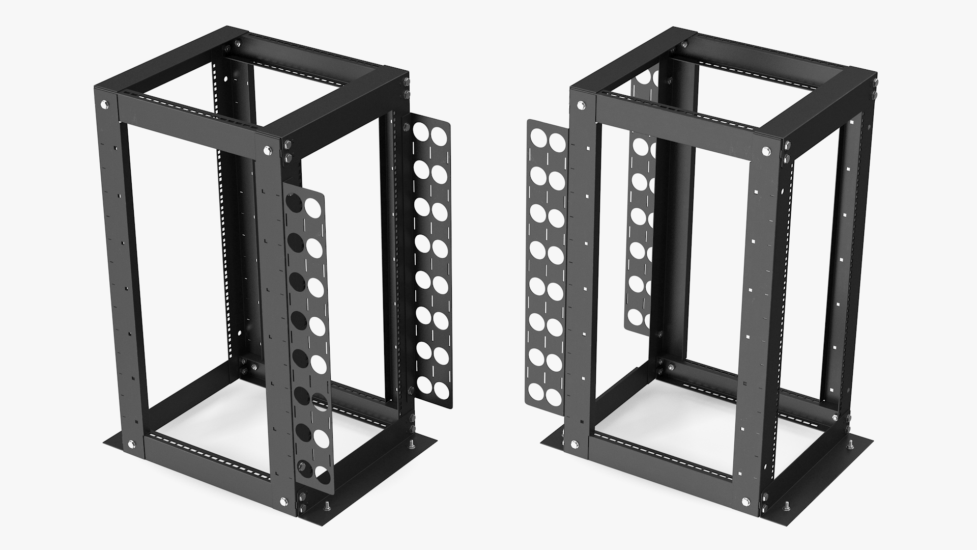 Open Frame Server Rack 24U Empty 3D