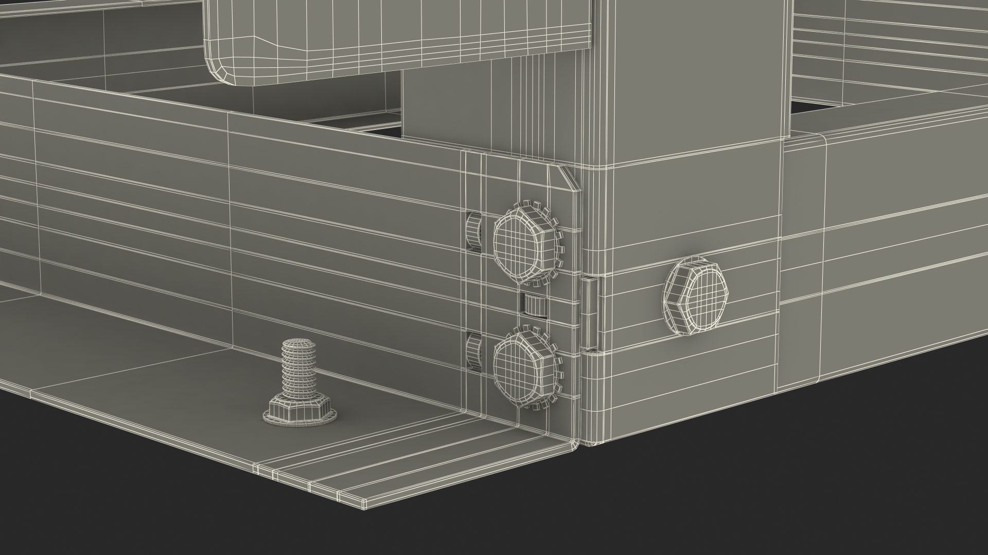 Open Frame Server Rack 24U Empty 3D