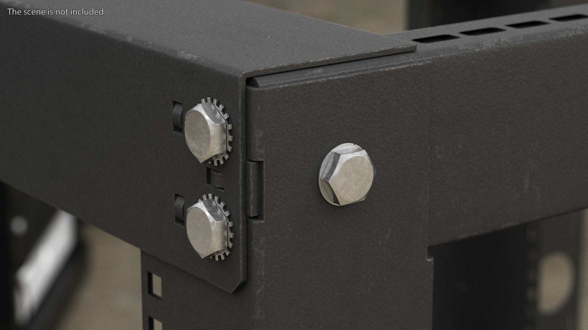 Open Frame Server Rack 24U Empty 3D