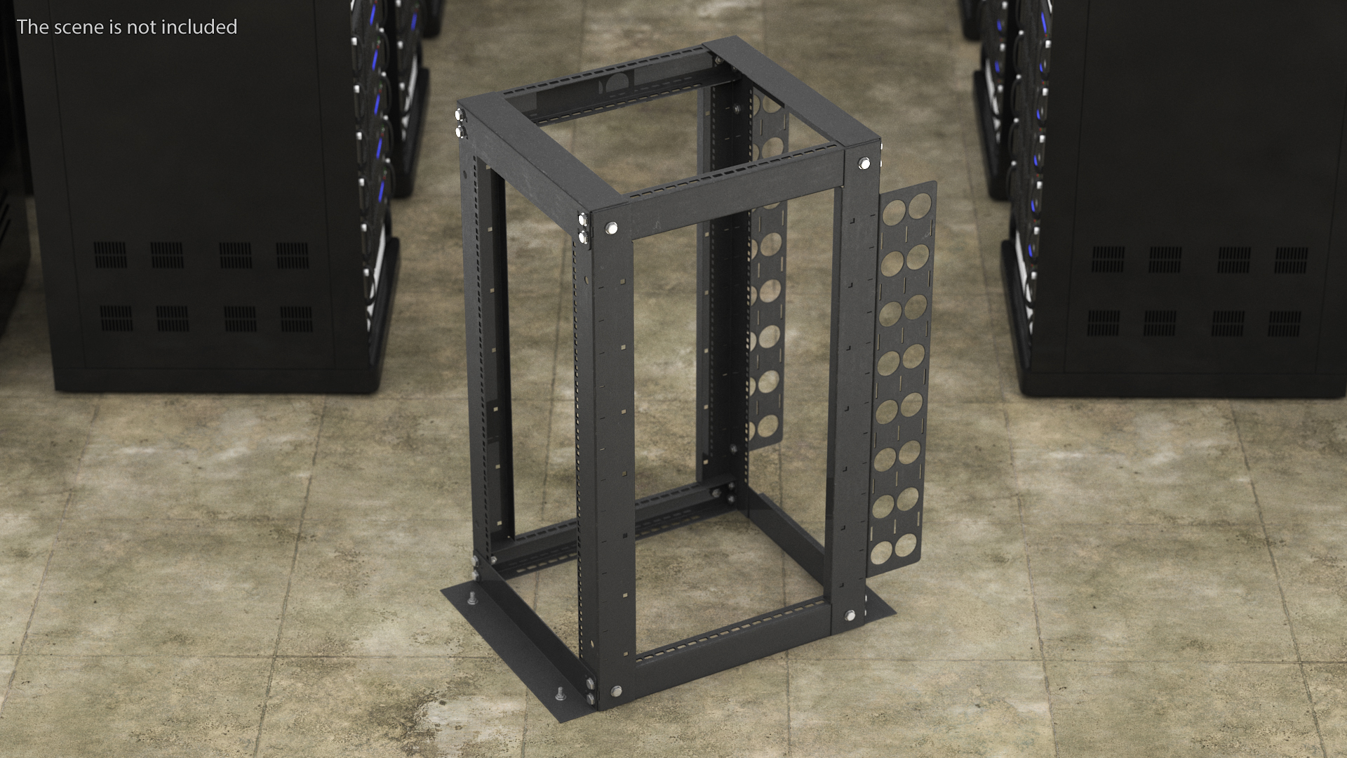 Open Frame Server Rack 24U Empty 3D