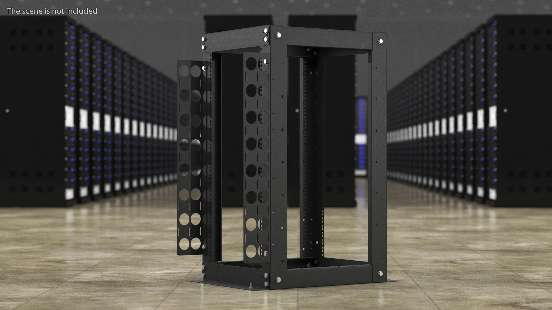 Open Frame Server Rack 24U Empty 3D